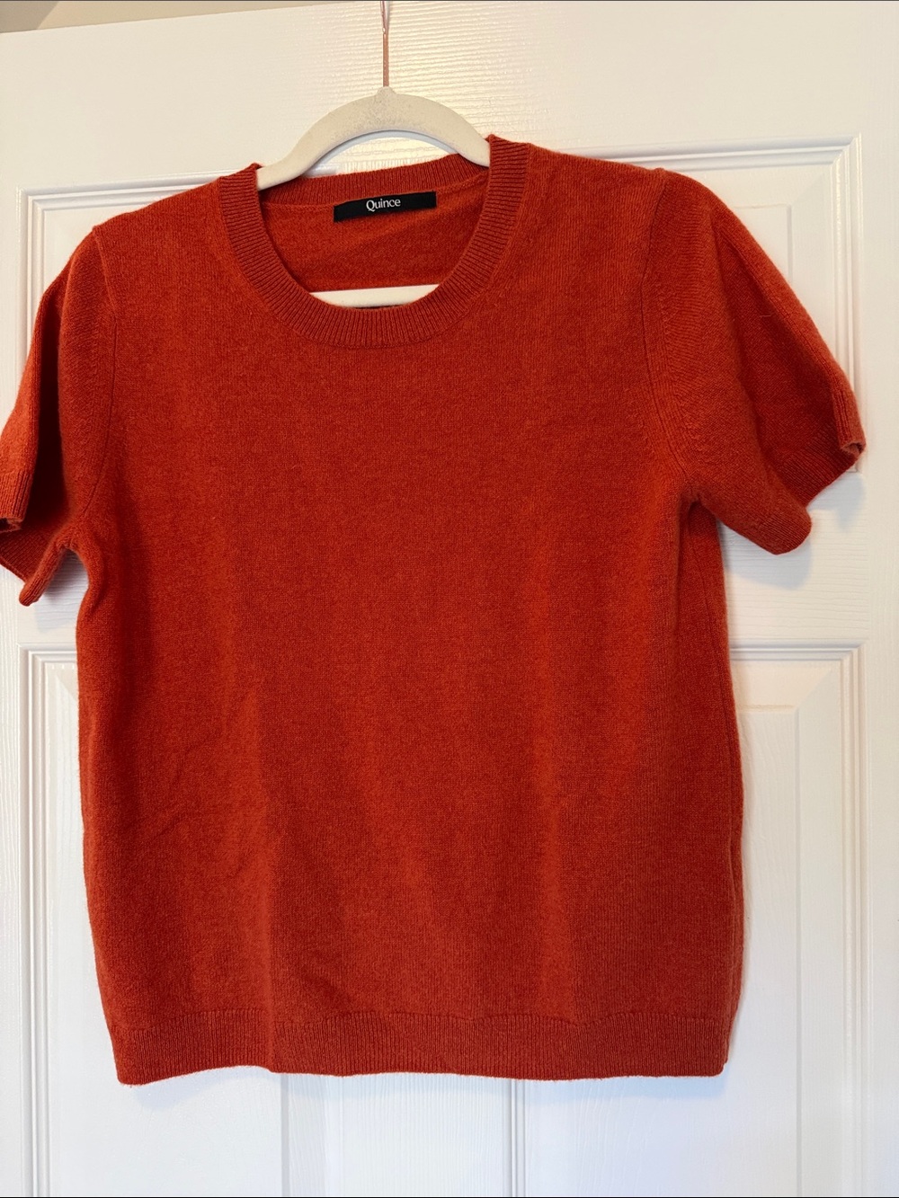 Quince Women’s Short-Sleeve Crewneck Sweater in Burnt Orange